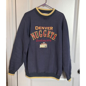 Men's Logo Athletic Denver Nuggets Sweatshirt L Navy Gold